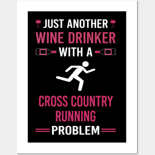 Wine Drinker Cross Country Running XC Posters and Art